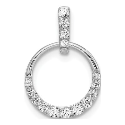 10K White Gold 1/4 ct tw Diamond Circle Pendant