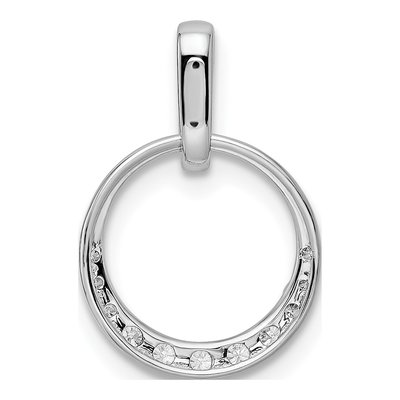 14K White Gold 1/4 ct tw Diamond Circle Pendant – view 5