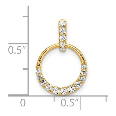 14K Yellow Gold 1/4 ct tw Diamond Circle Pendant – view 2