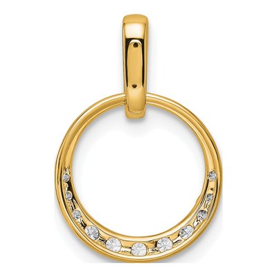 14K Yellow Gold 1/4 ct tw Diamond Circle Pendant – view 3