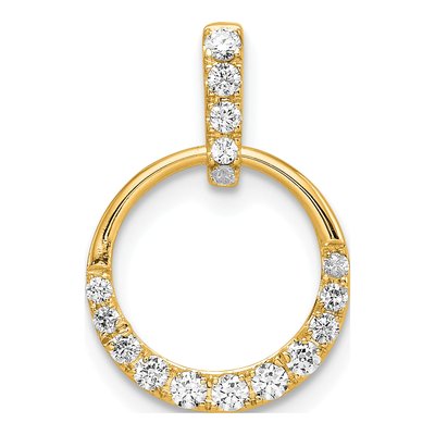 14K Yellow Gold 1/4 ct tw Diamond Circle Pendant