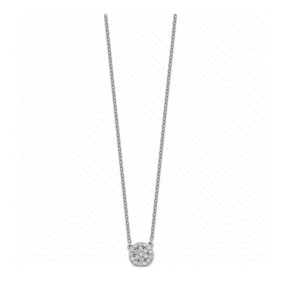 14K White Gold 1/5 ct tw Diamond Halo Cluster Necklace – view 3