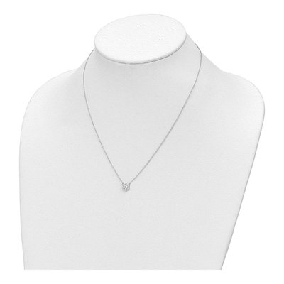 14K White Gold 1/5 ct tw Diamond Halo Cluster Necklace – view 4