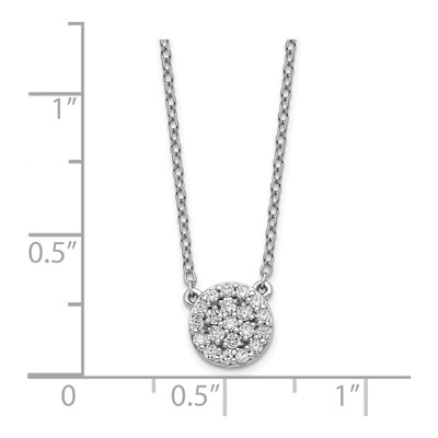 14K White Gold 1/5 ct tw Diamond Halo Cluster Necklace – view 5