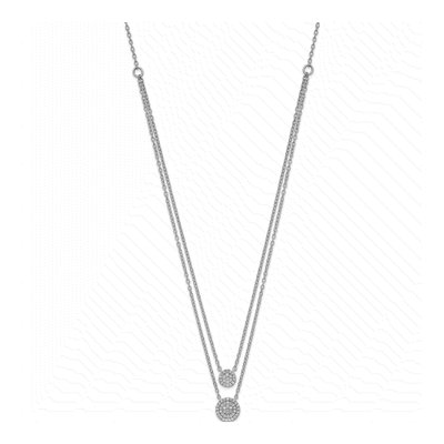 14K White Gold 1/5 ct tw Diamond Double Strand Necklace – view 3
