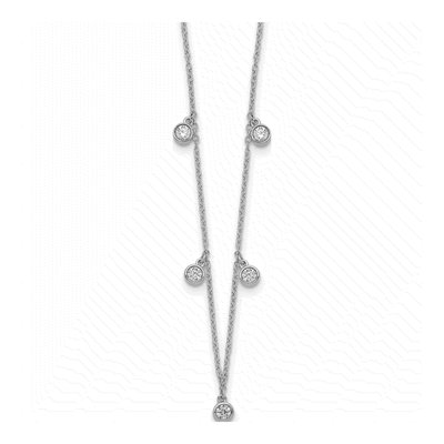 14K White Gold 3/8 ct tw Diamond 5-Station Necklace
