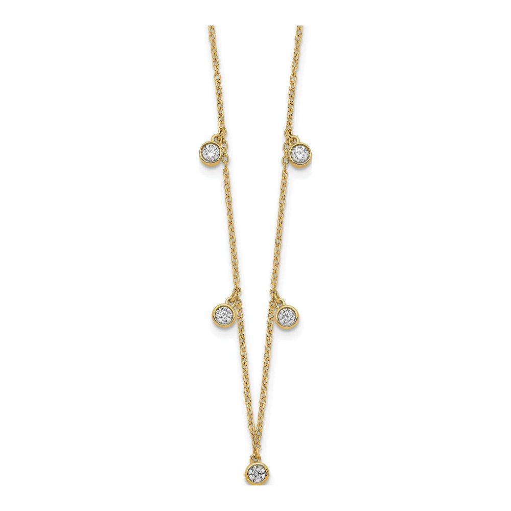 14K Yellow Gold 3/8 ct Diamond Station Necklace, 18in