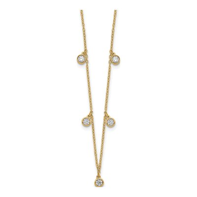 14K Yellow Gold 3/8 ct tw Diamond Station Necklace
