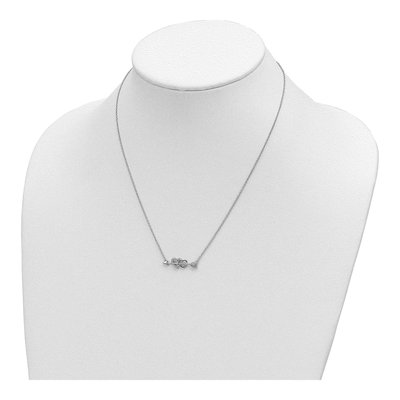 14K Two-Tone Gold 1/20 ct tw Diamond Hearts on Arrow Pendant Necklace – view 5
