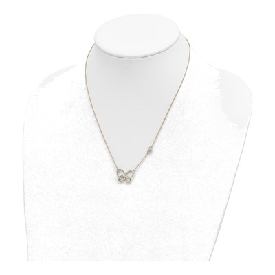 14K Yellow Gold 1/6 ct tw Diamond Butterfly Pendant Necklace – view 5