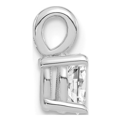 14K White Gold 1/3 ct tw Lab-Grown Diamond Oval Solitaire Pendant – view 2