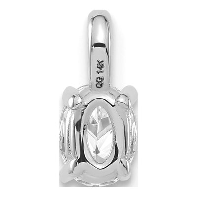14K White Gold 1/3 ct tw Lab-Grown Diamond Oval Solitaire Pendant – view 3