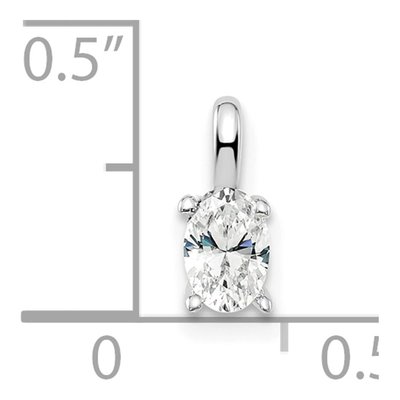 14K White Gold 1/3 ct tw Lab-Grown Diamond Oval Solitaire Pendant – view 4