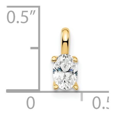 14K Yellow Gold 1/3 ct tw Lab-Grown Diamond Oval Pendant – view 4