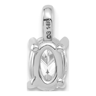 14K White Gold 1/2 ct tw Lab-Grown Diamond Oval Pendant – view 3