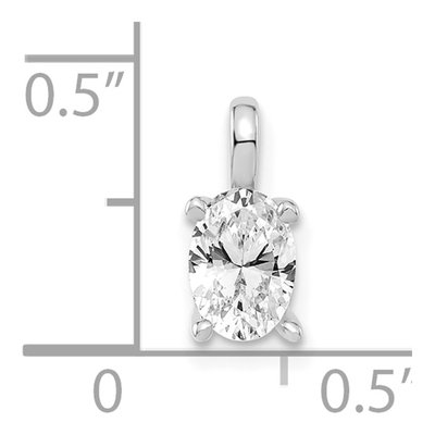 14K White Gold 1/2 ct tw Lab-Grown Diamond Oval Pendant – view 4