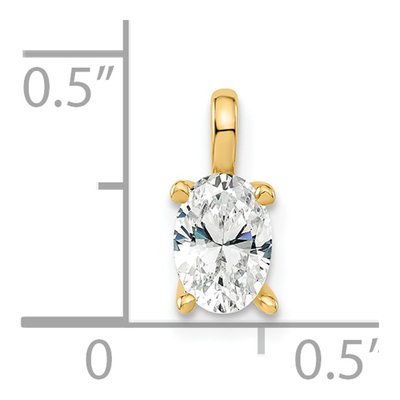 14K Yellow Gold 1/2 ct tw Lab-Grown Diamond Oval Solitaire Pendant – view 3