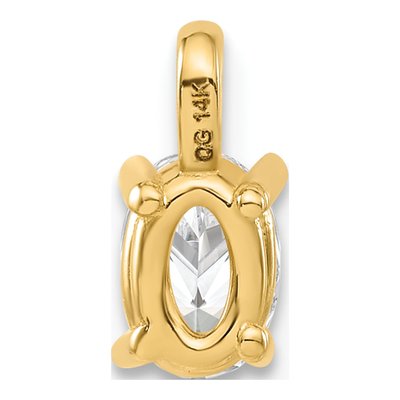 14K Yellow Gold 1/2 ct tw Lab-Grown Diamond Oval Solitaire Pendant – view 4