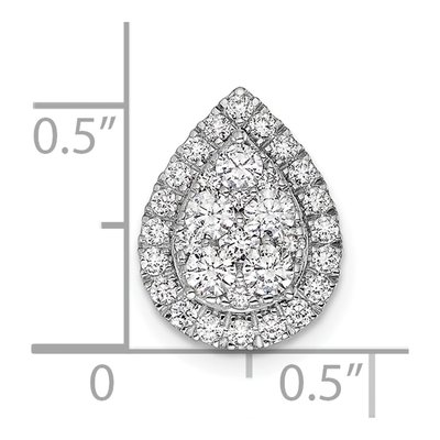 14K White Gold 5/8 ct tw Lab-Grown Diamond Teardrop Slide Pendant – view 4