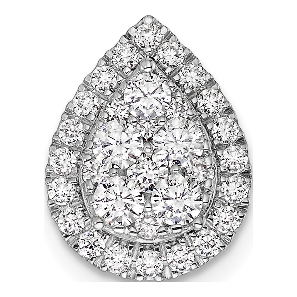 14K White Gold Lab Grown Diamond Teardrop Slide Pendant