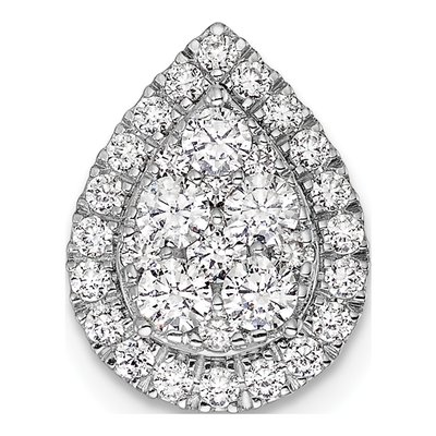 14K White Gold 5/8 ct tw Lab-Grown Diamond Teardrop Slide Pendant