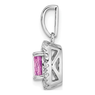 14K White Gold 1/4 ct tw Lab-Grown Diamond Halo Pendant – view 3