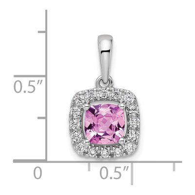 14K White Gold 1/4 ct tw Lab-Grown Diamond Halo Pendant – view 5