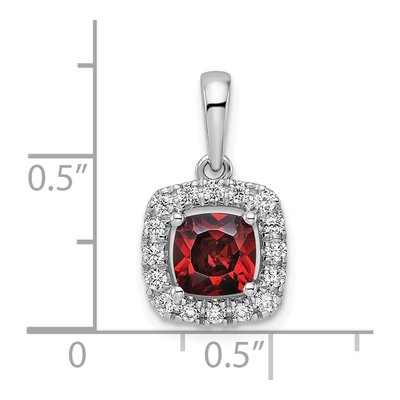 14K White Gold 1/4 ct tw Garnet & Lab-Grown Diamond Halo Pendant – view 4
