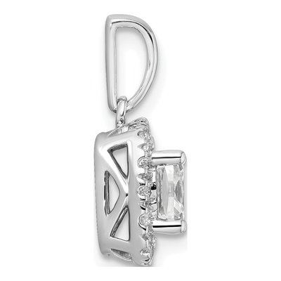 14K White Gold 1/4 ct tw Lab-Grown Diamond Halo Pendant – view 3