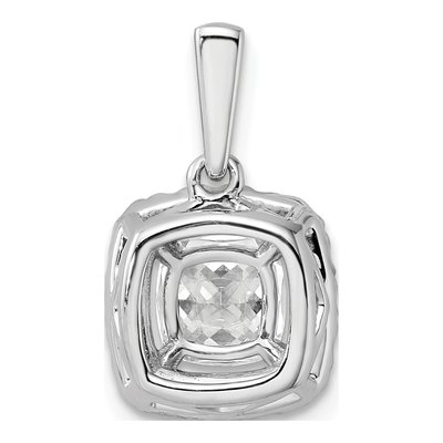 14K White Gold 1/4 ct tw Lab-Grown Diamond Halo Pendant – view 4