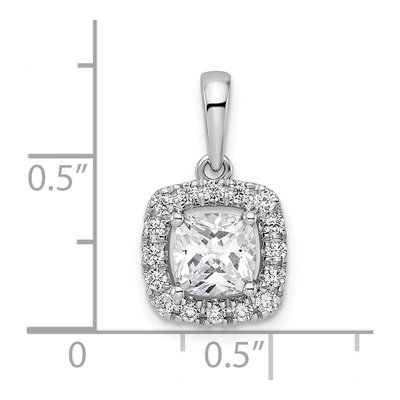 14K White Gold 1/4 ct tw Lab-Grown Diamond Halo Pendant – view 5