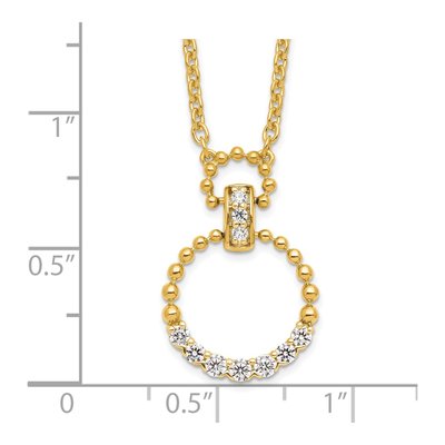 14K Yellow Gold 1/4 ct tw Lab-Grown Diamond Circle Necklace – view 4