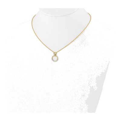 14K Yellow Gold 1/4 ct tw Lab-Grown Diamond Circle Necklace – view 5