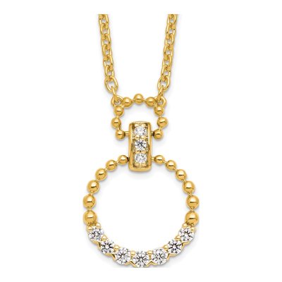 14K Yellow Gold 1/4 ct tw Lab-Grown Diamond Circle Necklace