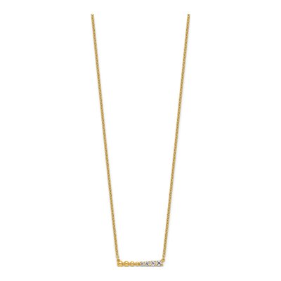 14K Yellow Gold 1/4 ct tw Lab-Grown Diamond Bar Necklace – view 2