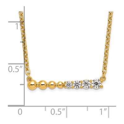 14K Yellow Gold 1/4 ct tw Lab-Grown Diamond Bar Necklace – view 3