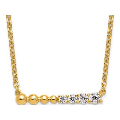 14K Yellow Gold 1/4 ct tw Lab-Grown Diamond Bar Necklace