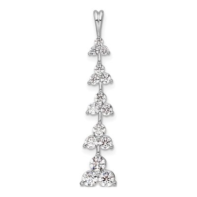14K White Gold 1 ct tw Lab-Grown Diamond Slide Pendant