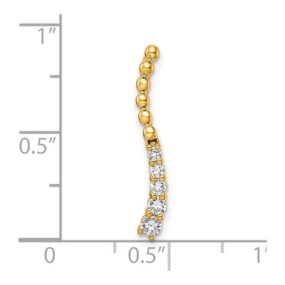 14K Yellow Gold 1/5 ct tw Lab-Grown Diamond Bar Slide Pendant – view 5