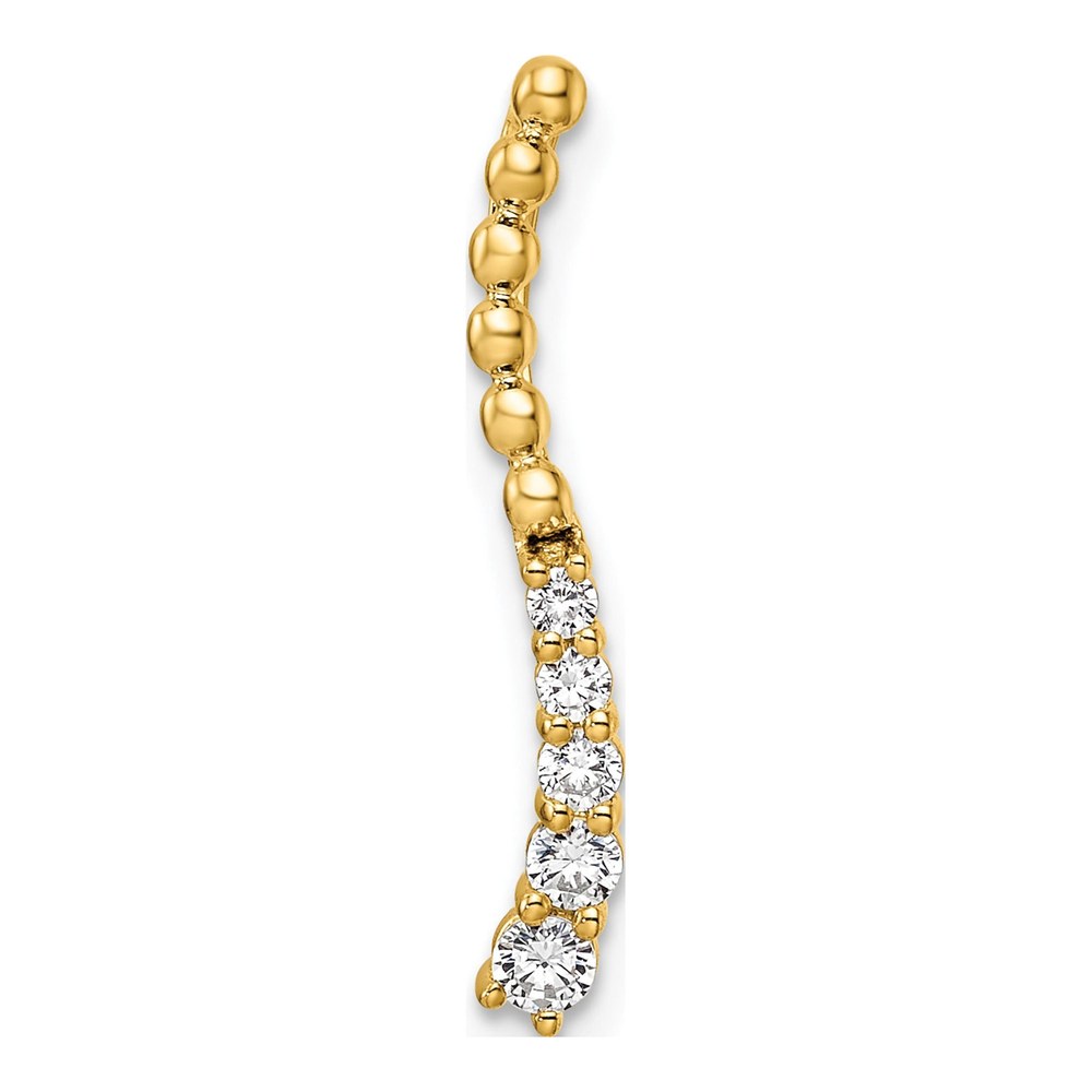 14K Yellow Gold 1/5 ct tw Lab-Grown Diamond Bar Slide Pendant