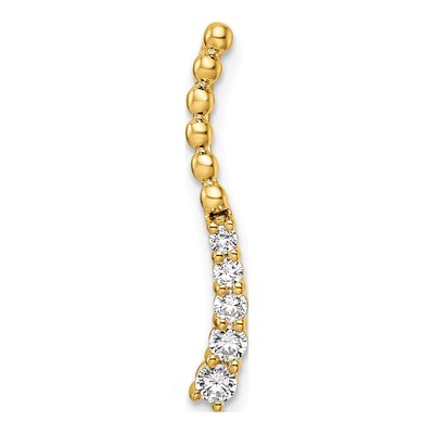 14K Yellow Gold 1/5 ct tw Lab-Grown Diamond Bar Slide Pendant