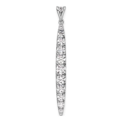 14K White Gold 1 ct tw Lab-Grown Diamond Bar Pendant