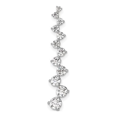 14K White Gold 1 ct tw Lab-Grown Diamond Bar Slide Pendant