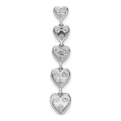14K White Gold 1 ct tw Lab-Grown Diamond Heart Bar Slide Pendant – view 3