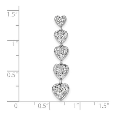 14K White Gold 1 ct tw Lab-Grown Diamond Heart Bar Slide Pendant – view 4