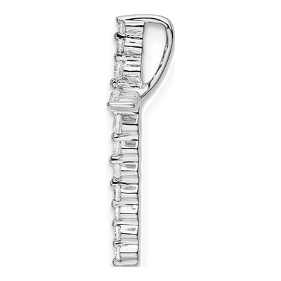 14K White Gold 1/6 ct tw Lab-Grown Diamond Cross Slide Pendant – view 3