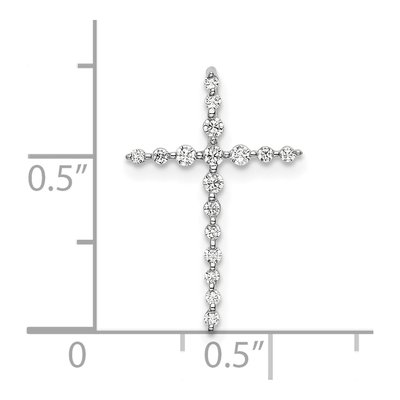 14K White Gold 1/6 ct tw Lab-Grown Diamond Cross Slide Pendant – view 5