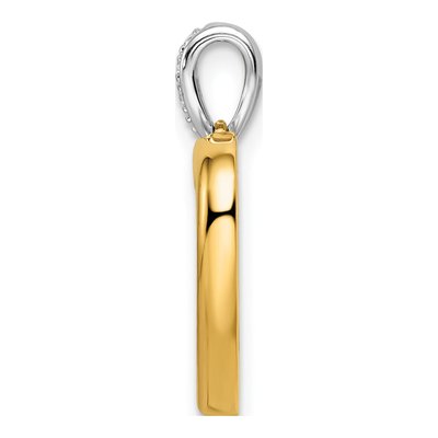 14K Two-Tone Gold 1/6 ct tw Lab-Grown Diamond Double Heart Pendant – view 2