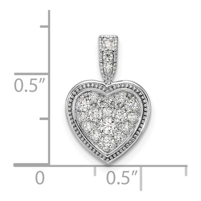 14K White Gold 3/8 ct tw Lab-Grown Diamond Heart Pendant – view 4