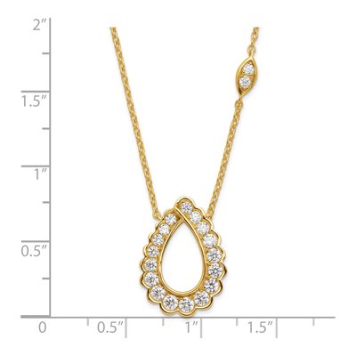 14K Yellow Gold 3/4 ct tw Lab-Grown Diamond Teardrop Necklace – view 4